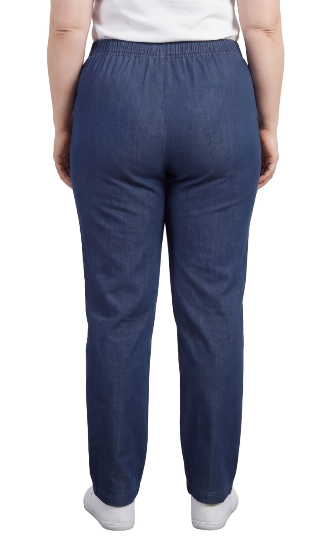 Women's Lightweight Pull-On Denim Jeans — Elastic Waist No Zipper