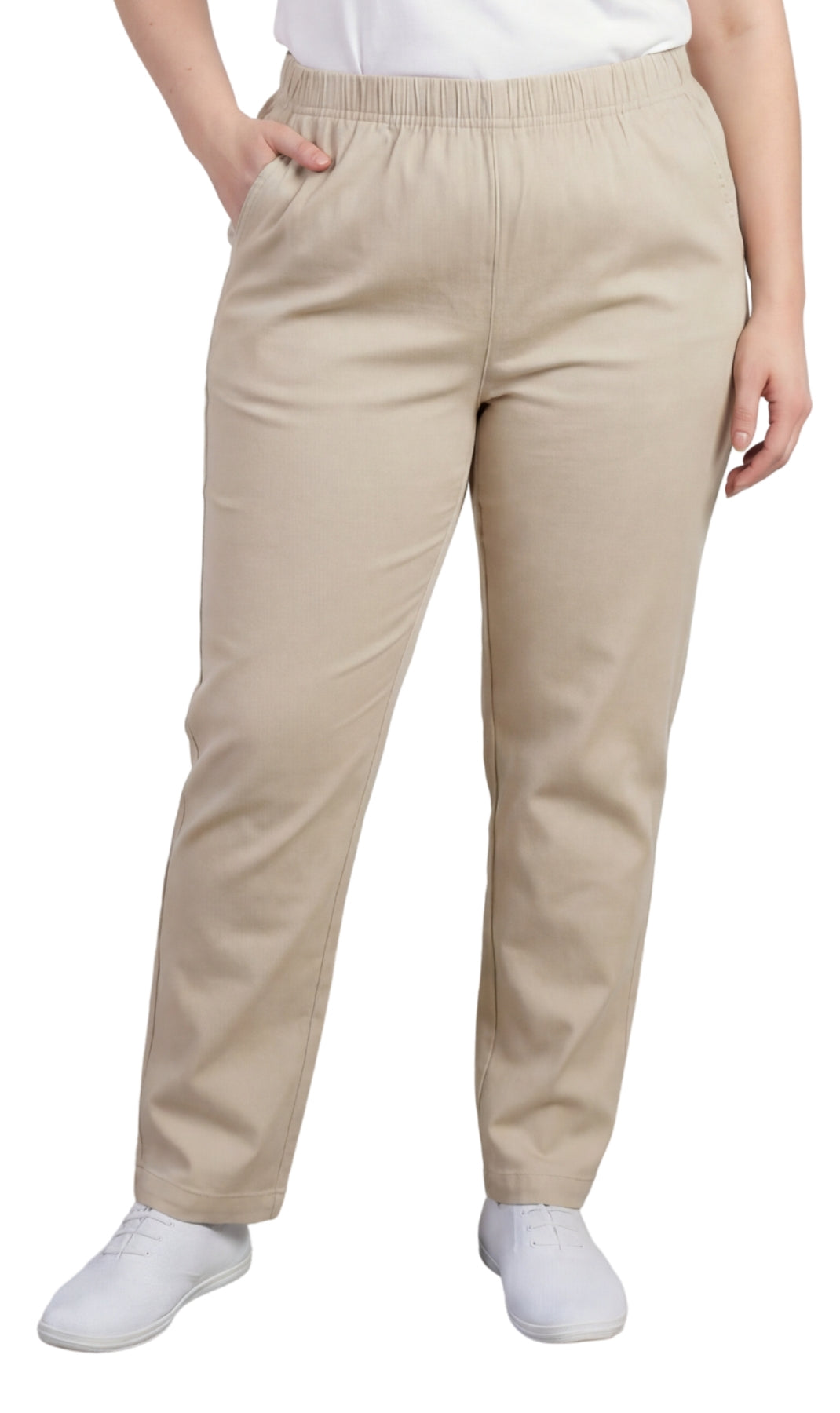Women's Lightweight Pull-On Denim Jeans — Elastic Waist No Zipper