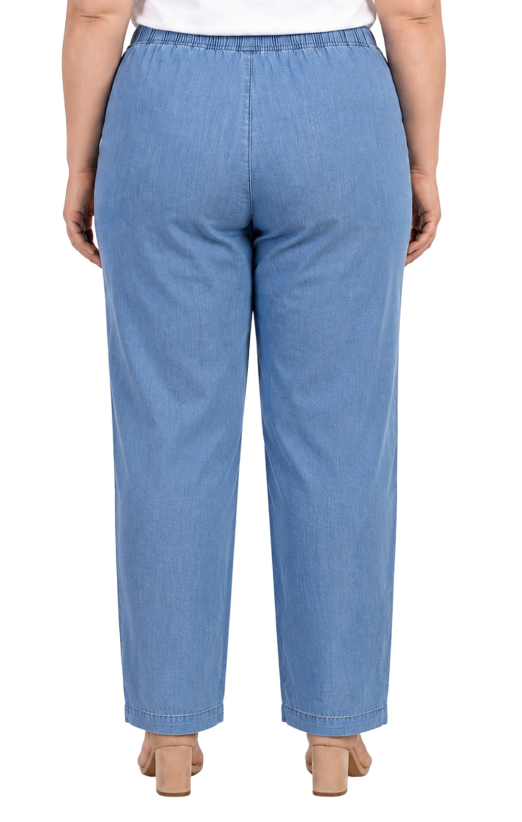 Women's Lightweight Pull-On Denim Jeans — Elastic Waist No Zipper